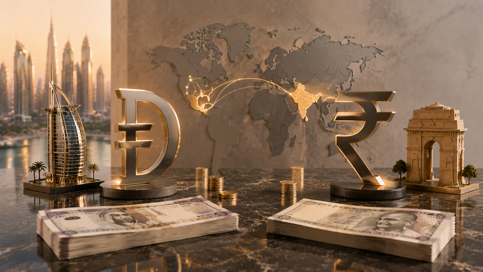 AED to INR currency conversion concept for Indian investors buying Dubai property