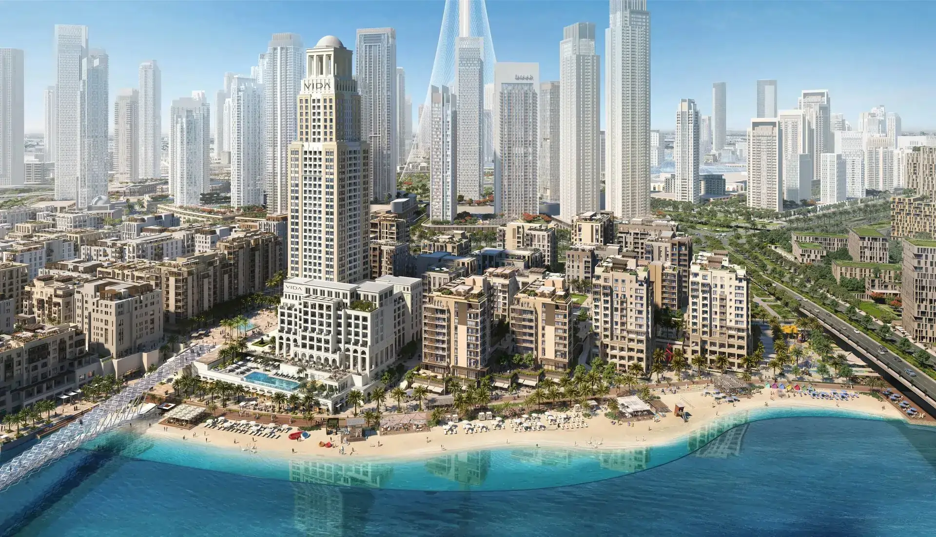 Emaar Vida Residences Dubai Creek Harbour waterfront development — benefits of buying property in Dubai for Indian investors